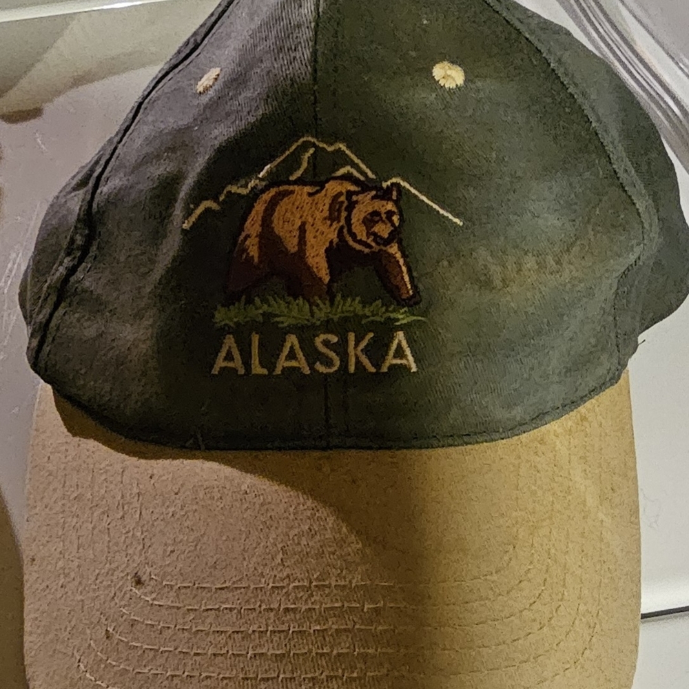 Green and Tan Alaska Bear Cap